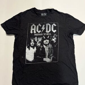 AC/DC Black Short Sleeve Tee Vintage Band Graphic